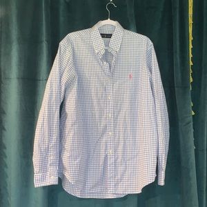 Gingham blue and white Ralph Lauren button up down